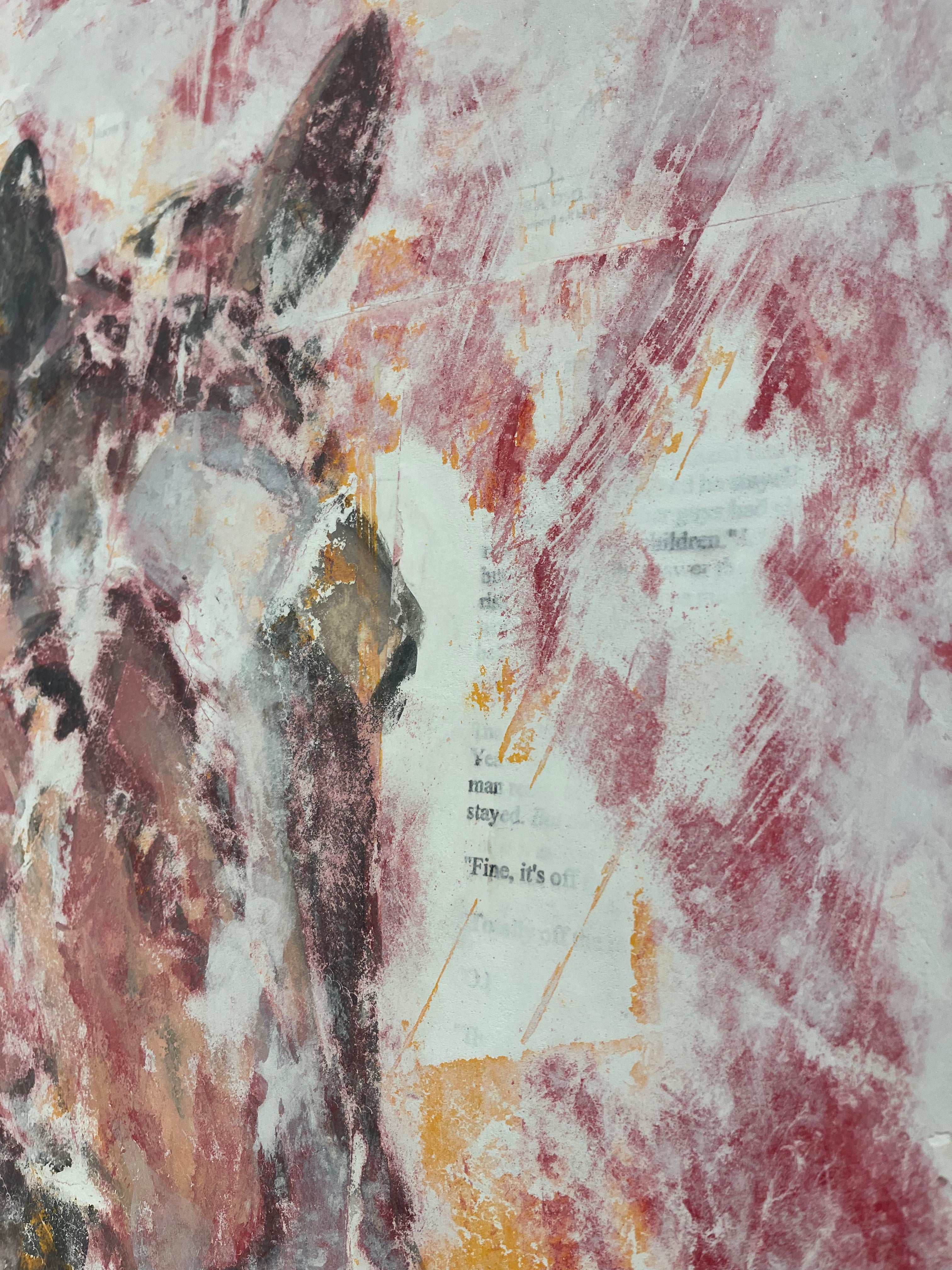 Nicole Charbonnet oversized original abstract artwork with hidden words. 
